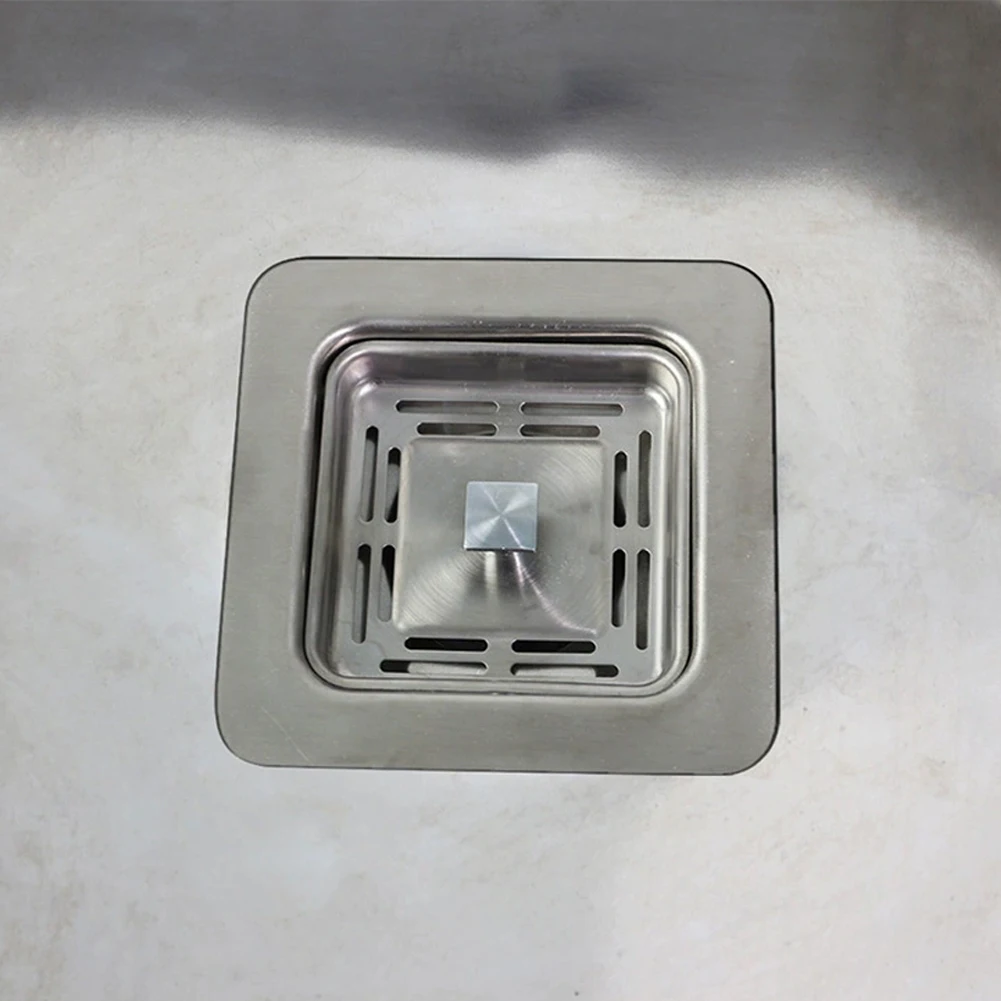 1pcs 79mm Square Stainless Steel Kitchen Sink Strainer Drainer Filtration Post Stopper Waste Kitchen Bathroom Supply