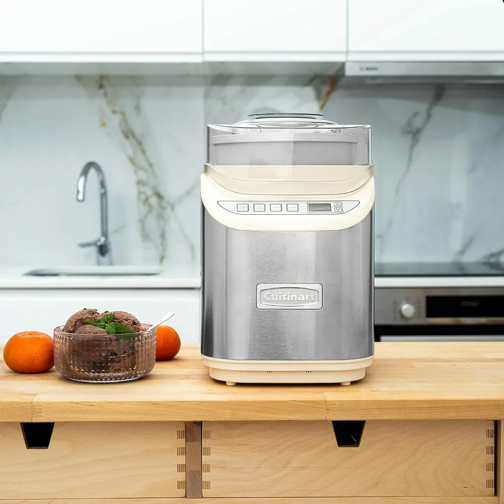 ICE-70CRM 2-Quart Cool Creations Ice Cream, Frozen Yogurt, Gelato and Sorbet Maker, LCD Screen with Countdown Timer, Makes Froz