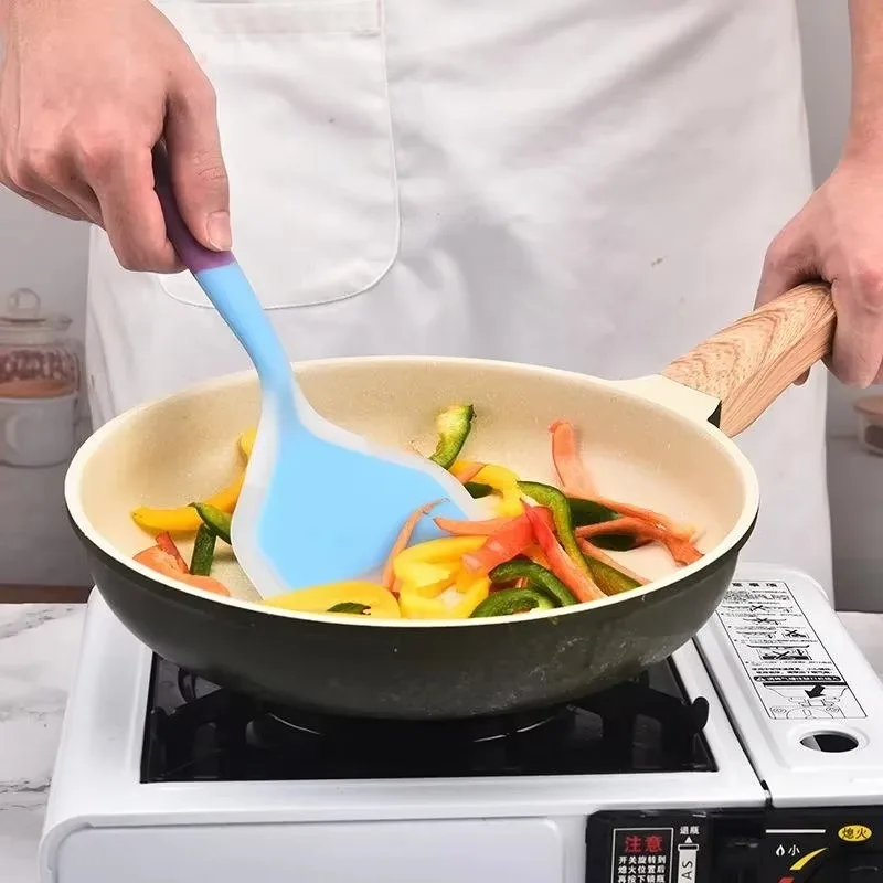Silicone Wrapped Spatula, Durable Heat-Resistant Silicone Spatula, Pancakes Shovel Non-Stick Heat-Resistant Wide Flat Turner
