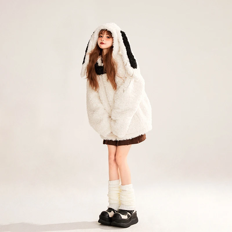 Apricot Knitted Leg Warmers Women's Autumn And Winter Y2k Hot Girl Slimming And Warm Calf Mid-Calf Length Loose Kawaii Socks