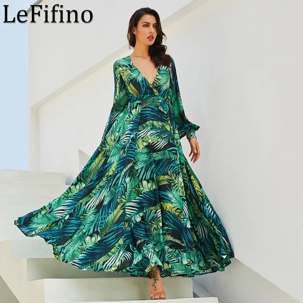 

New Summer Fashion Printing Green Leaves Split Body Swimwear Three Piece Suits Leisure Style Bikini Outerwear Beach Wear Women's