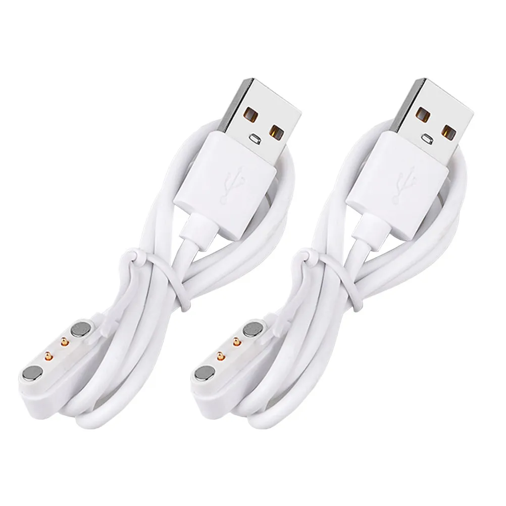 2Pcs 2Pin 자기 충전 케이블 스마트 시계 충전기 케이블 범용 교체 충전 코드 안전하고 빠른 안정적인