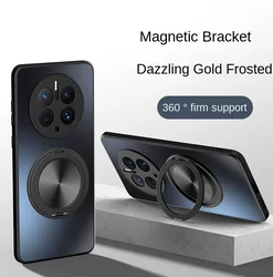 Hard Matte Ring Magnetic Protective Back Cover Case for Realme GT5 Pro (Black)