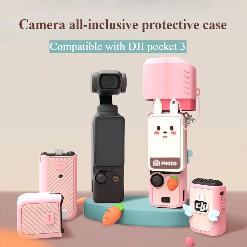 포켓 3 렌즈 보호대 용 귀여운 실리콘 커버 보호 케이스 DJI Pocket 3 액세서리 용 스크래치 방지 슬리브 그립 커버