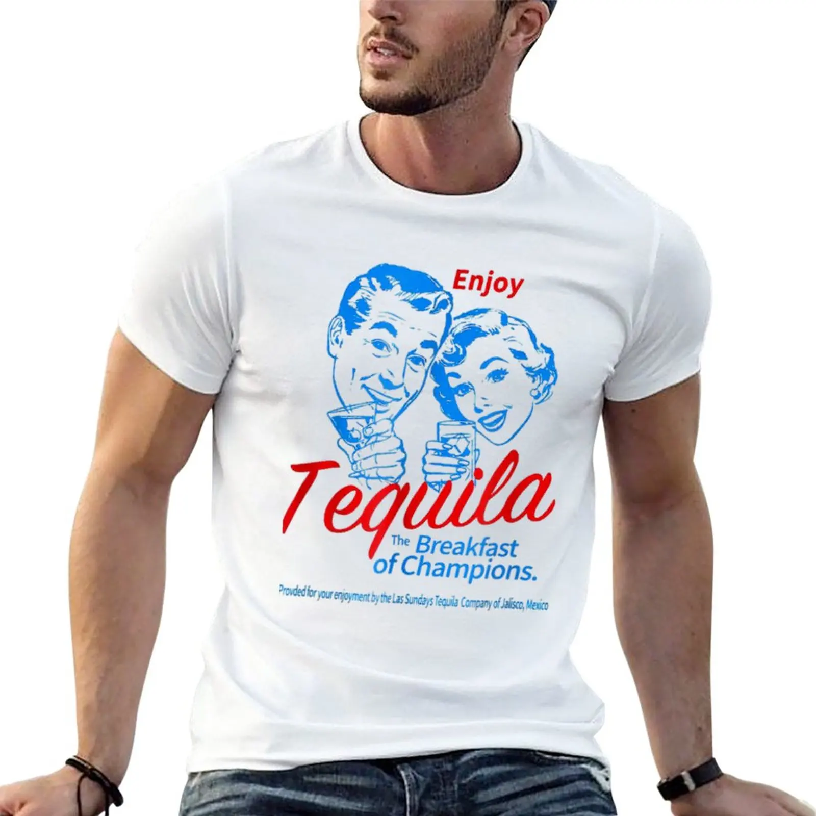 

New Enjoy Tequila The Breakfast Of Champions T-Shirt T-shirt short summer tops boys white t shirts black t-shirts for men