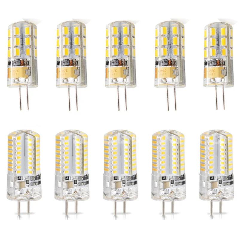 Светодиодная лампа G4 2 Вт 3 5 9 10 12 15 AC/DC12V/AC220V 3014SMD силиконовая теплый белый/белый l