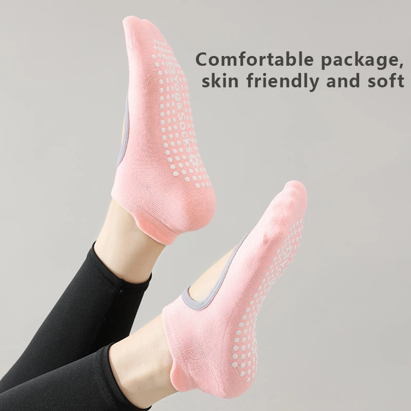 2023 New Yoga Socks Women Professional Non-Slip Pilates Sports Non-Slip Socks Summer Thin Backless Floor Socks