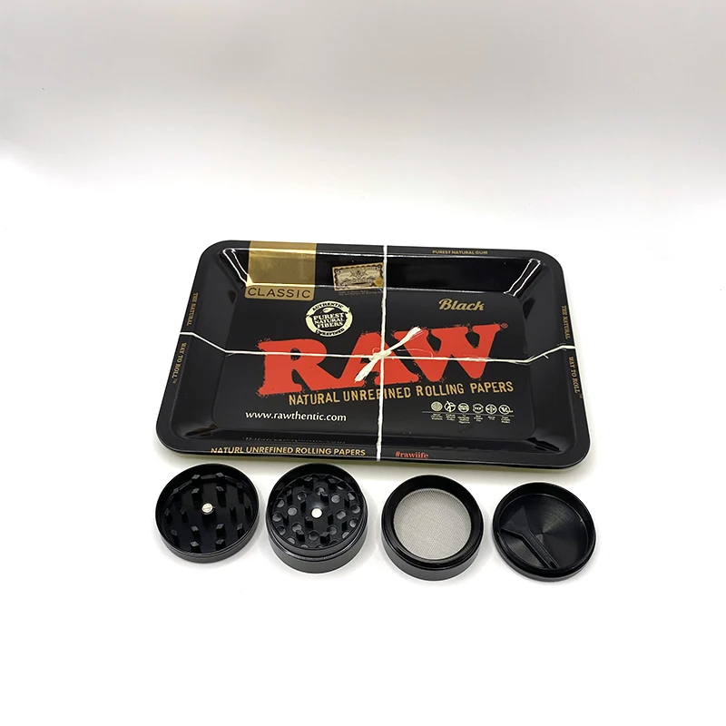 Smoking Accessories 18X12.5CM Metal Rolling Tray 40mm Herbal Tobacco Grinder Pepper Pot Spice Mill Zinc Alloy