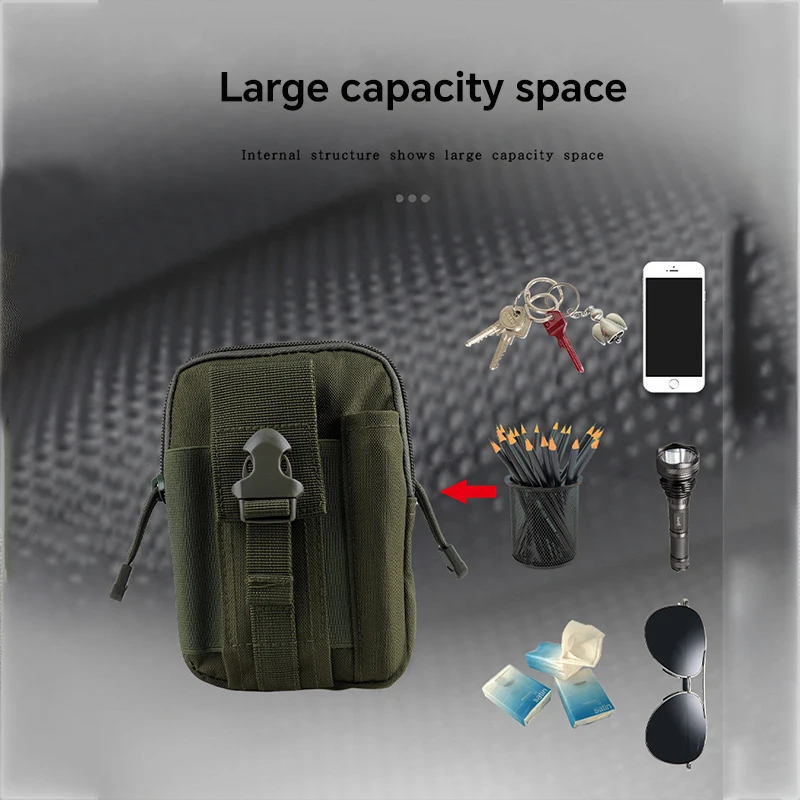 Men Molle Tactical Pouch Belt Waist Pack Small Pocket Survival Tool Bag Runing Travel Camping Hunting Hiking