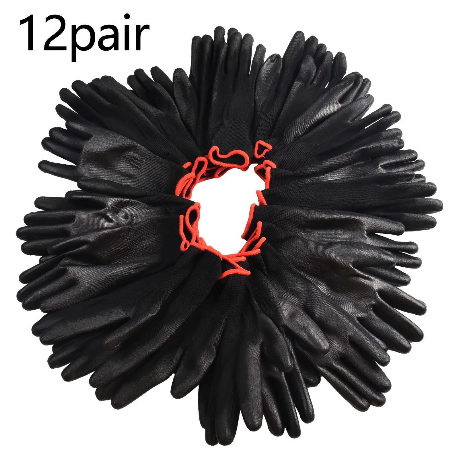 

Рабочие перчатки с защитным покрытием, Нескользящие из полиуретана и нейлона, защита рук, защита от пыли, для плотников, домашних садовых работ, 12 пар