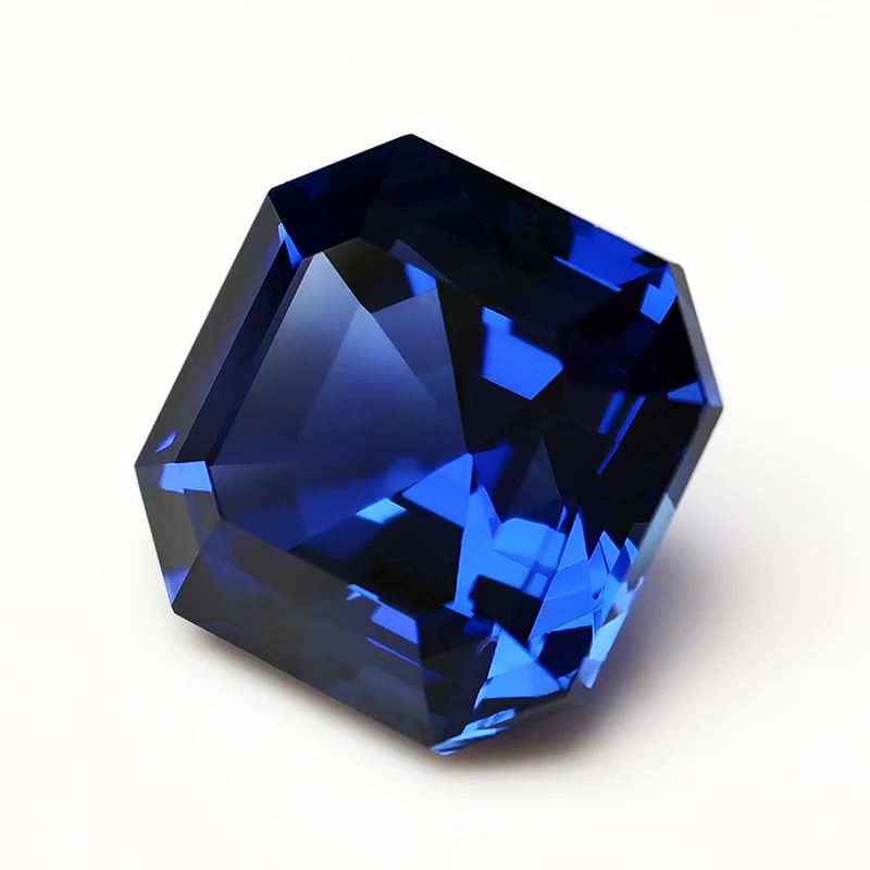 Top Lab Grown Sapphire Gemstone Asscher Cut Royal Blue Synthetic Sapphire Gems Loose Stone With AGL Certificate