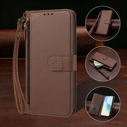 Premium PU Leather Flip Case with Zipper Wallet Cover - A8 2018 (Brown)