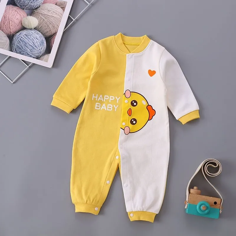 Newborn Boys Girls Long Sleeve Bodysuits Cute Soft Pure Cotton Rompers Autumn Winter Outer Wear Babies Cartoon Printed Pajamas baby rompers cotton jumpsuit cotton onesies baby jumpsuit baby clothing