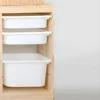 Wooden Closed Back Kids Bookshelf Freestanding Bookcase Modern Display Cabinet Shelf with Drawers Children Toy Storage Cabinet 6