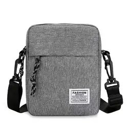 Unisex Lightweight Canvas Crossbody Bag - Compact Outdoor Travel & Sports Shoulder Pouch (Grey)