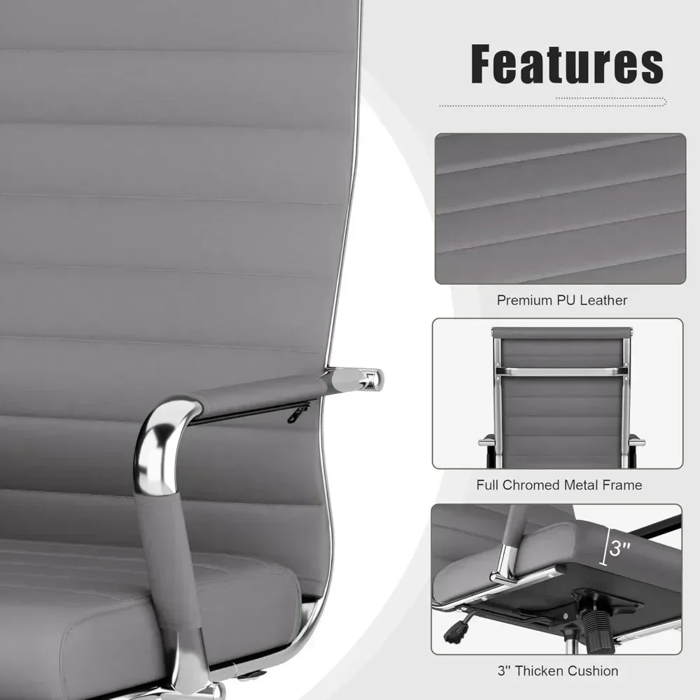 "contemporary ribbed swivel office chair with height adjustment for modern conference rooms"