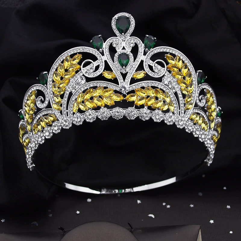 

Baroque Vintage Zircon Crystal Tiaras Bride Crown Headbands Princess Prom Bridal Wedding Dress Hair Jewelry Pageant Ornaments
