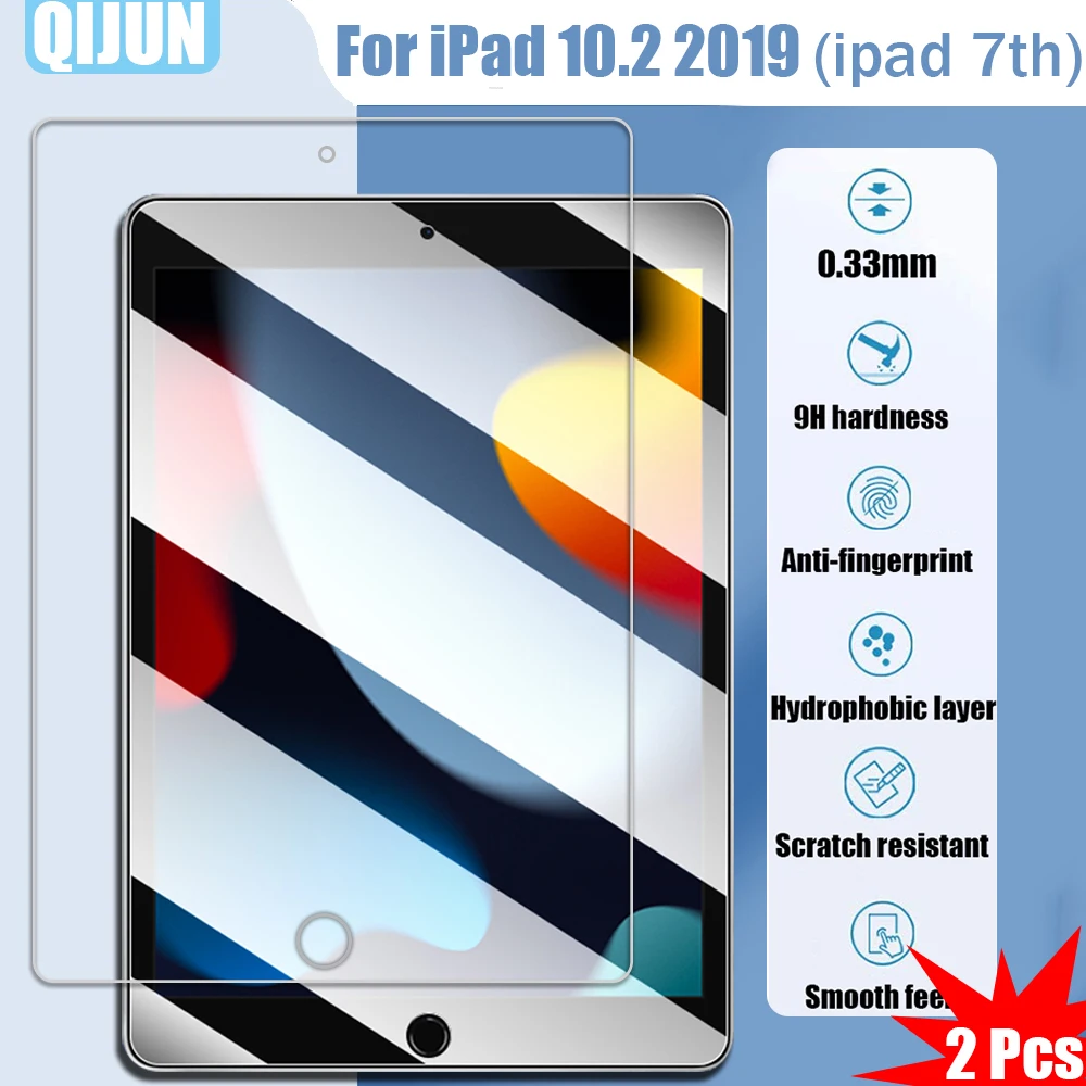 

Tablet glass for Apple ipad 10.2" 2019 7th Tempered film Explosion proof and scratch resistant waterpro 2 Pcs A2197 A2200 A2198