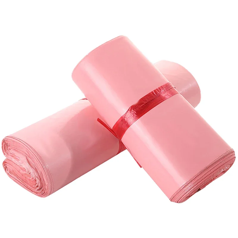 100Pcs/Lot Light Pink Poly Mailer Plastic Shipping Bags Waterproof Mailing Envelopes Self Seal Post Bags Thicken Courier Bags