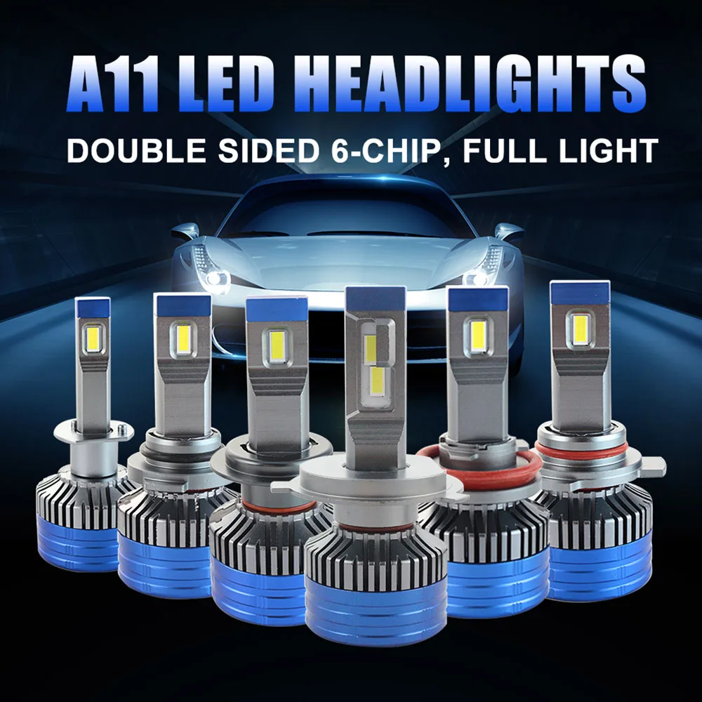Car H7 Led Headlight bulb Motorcycle H13 H4 High Low Beam 110W 16000LM Fan 6000k Auto Led Fog Lamp K11 CSP Chip Canbus Light