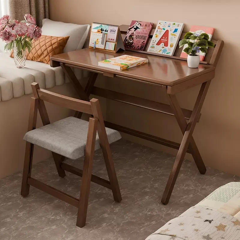 Foldable Small Desk Bedside Computer Desk Simple Household Small Solid Wood Dining Table Bedroom Folding