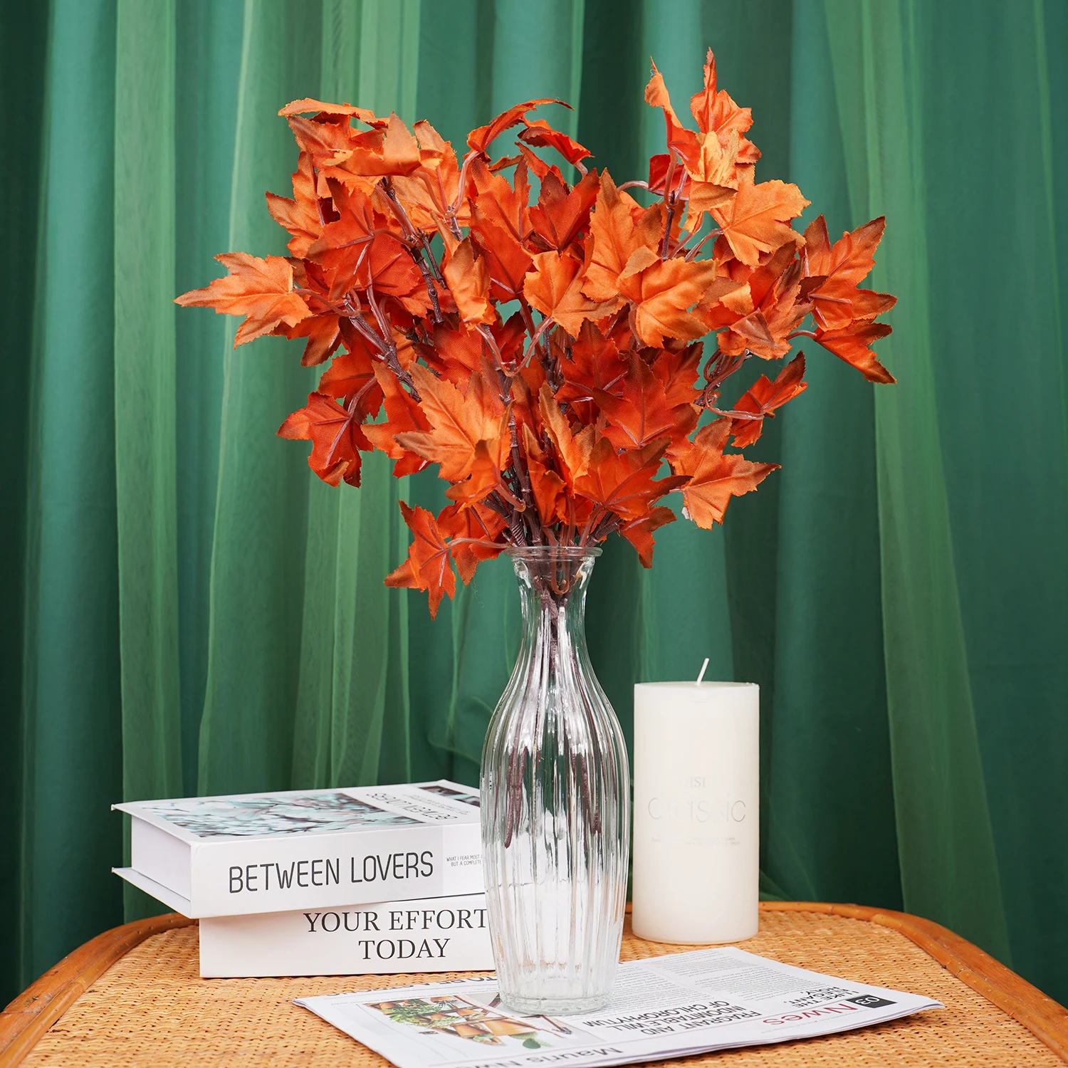 Artificial Autumn Maple Leaf Stem 1
