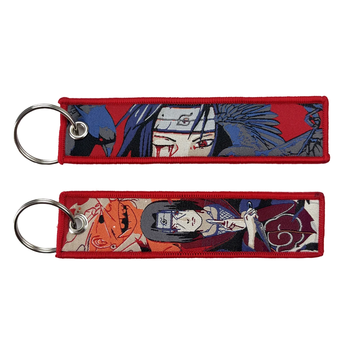 Anime Girls Key Tag Embroidery Key Fobs Keychain For Car Keys Backpack Ring Holder Jewelry Accessories Gifts Chaveiro