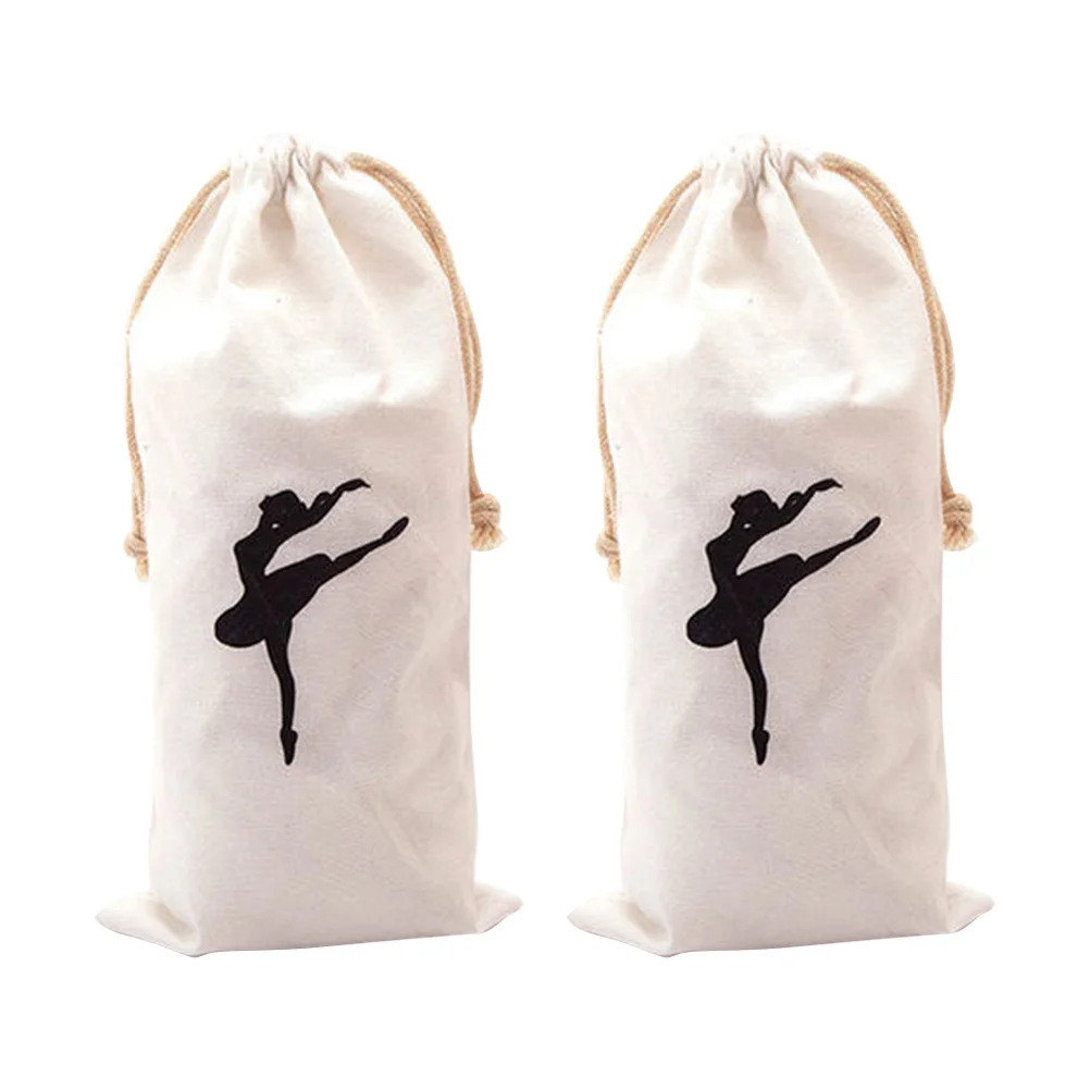 

2 Pcs Bag Canvas Dance Ballet Bags Shoes for Women Personalised Pointe Pouch Athletic Girl