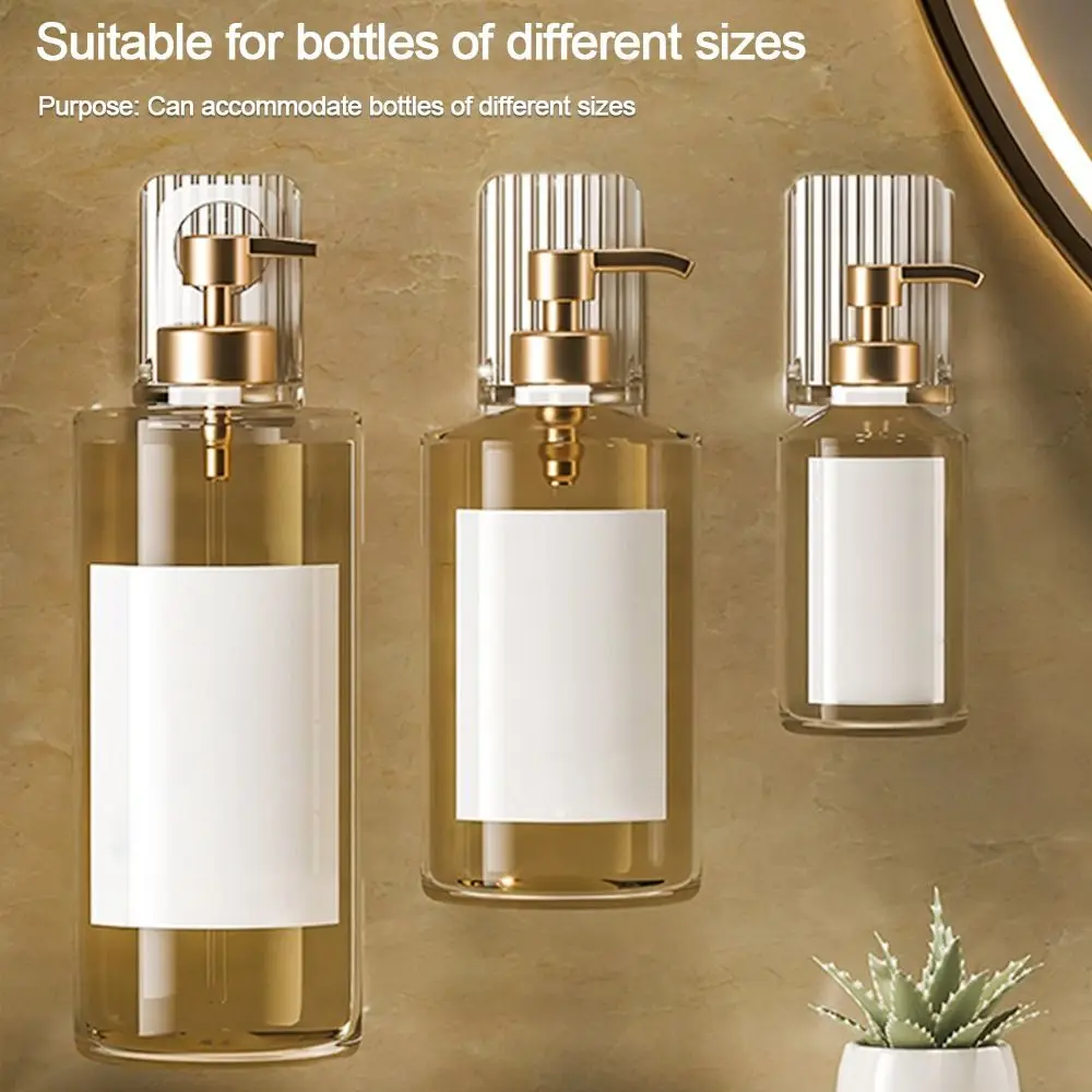 Description Picture 2 of itemTransparent Wall Mounted Shampoo Bottle Shelf Self-Adhesive Liquid Soap Shower Gel Storage Holder Bathroom Organizer Accessories