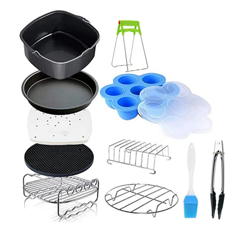 

Air Fryer Accessories 11Pcs Kit 7 Inch Compatible For Air Fryer, COSORI And Other Square Airfryers Accessories