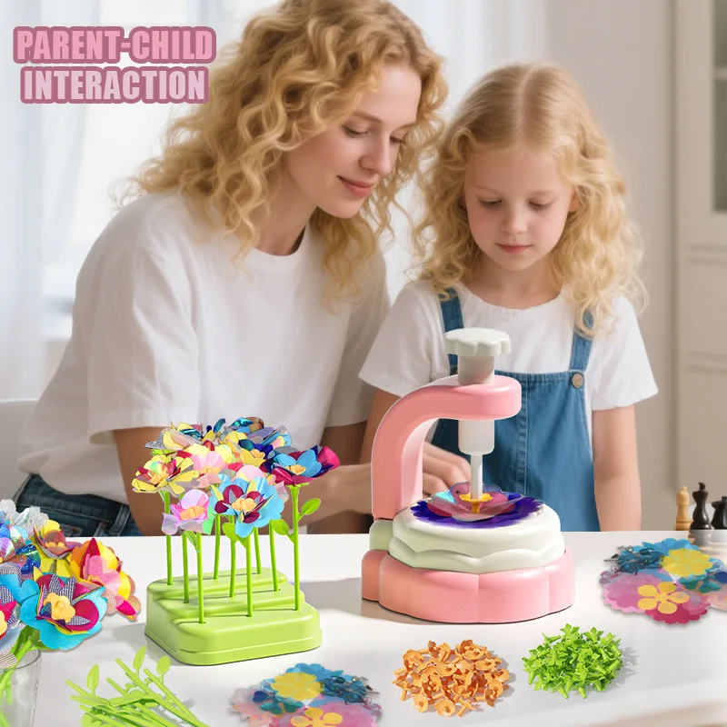 Fabric Flower Bouquets Toys DIY Craft Kits Toys for Kids Handmade Flowers Market Toy Girls Christmas Birthday Gift 2