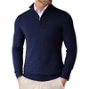 Autumn Men's Quarter Zip Up Sweaters Slim Fit Lightweight Outdoor Mock Neck Pullover Sweaters Half Turtleneck Knitted Streetwear 4