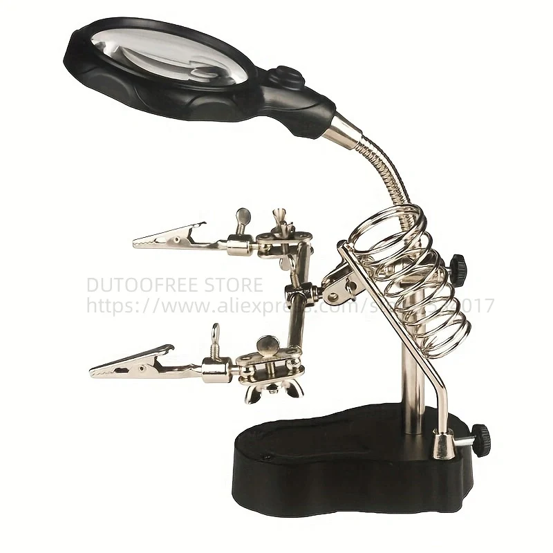 Desktop Magnifier LED Light Table Magnifier Glass Soldering Iron Station Stand Welding Magnifying Glass Clip Clamp for Repair magnifying glass jewelry magnifier jewelry magnifying glass soldering magnifier soldering repair magnifier