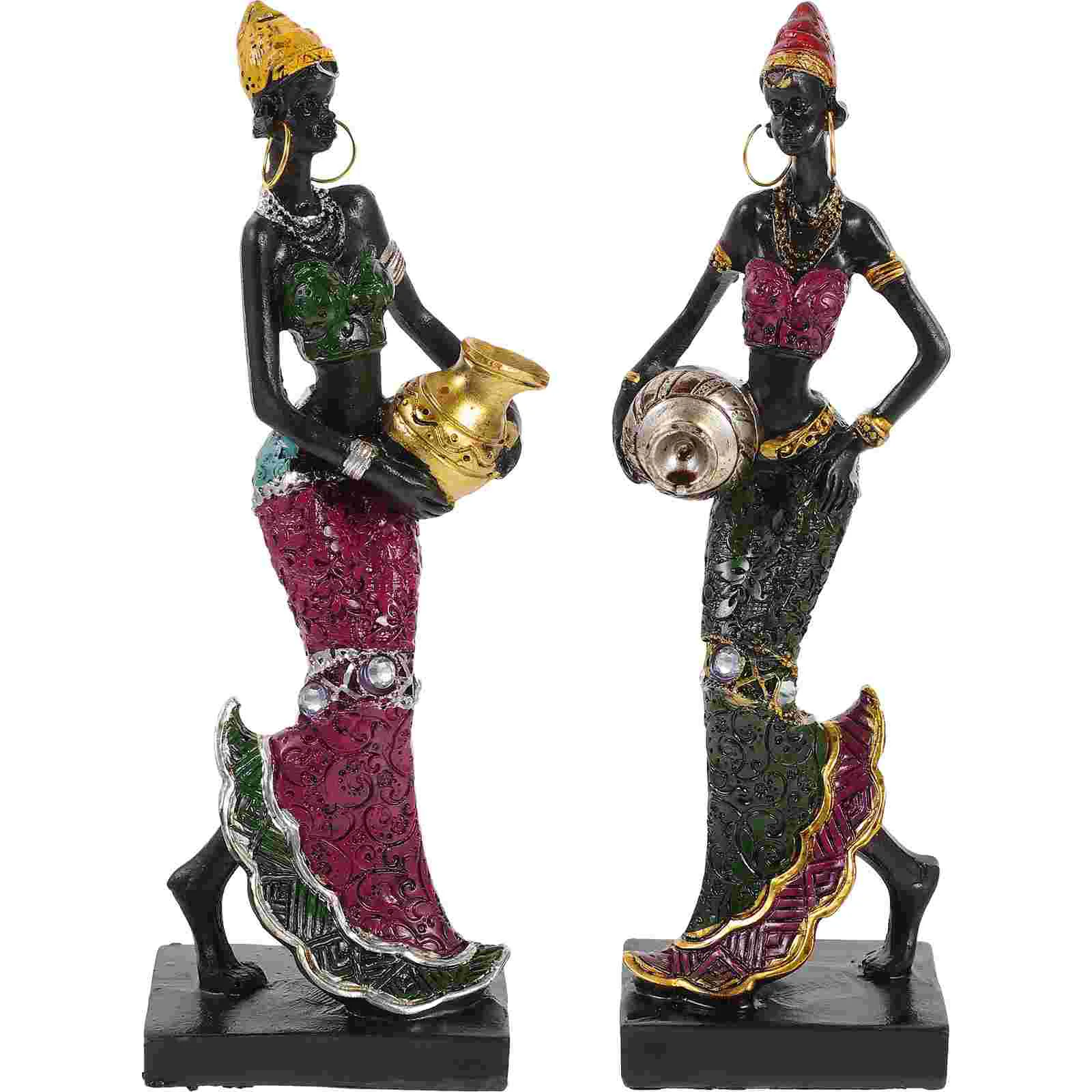

African Sculpture Women Figure Art Piece Lady Figurine Statue Tribal Women Figurine Statue