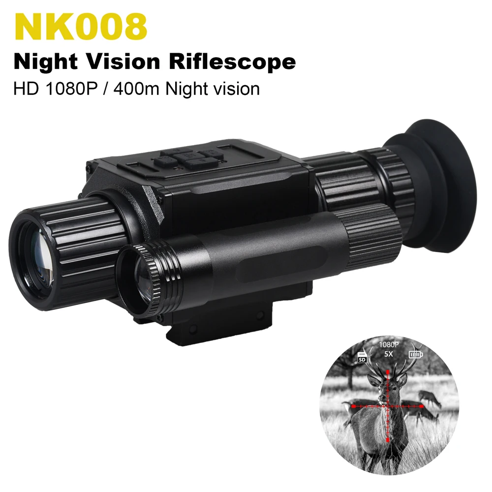 Digital Night Vision Scope Infrared Optics Monocular Riflescope 5X Zoom HD 1080P Video Hunting Camera NK008