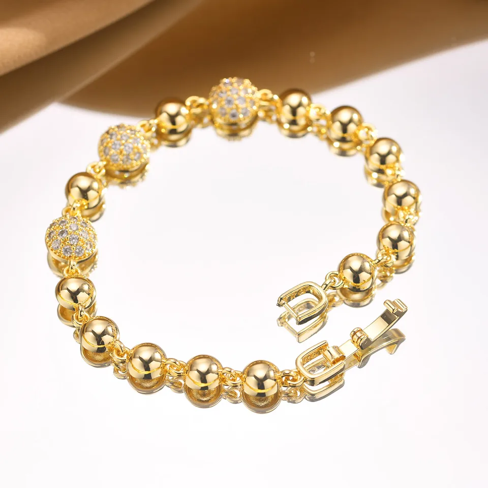 Pulsera Al Por Mayor Plateada Oro De La Circona Cúbica Del Ojo Del Diablo De La Mirada Del Brillo 18K De La Joyería De Hd | Pulseras CZ