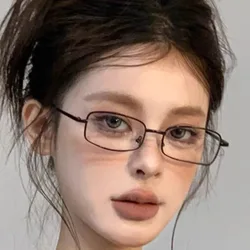 Vintage Gold & Silver Square Frame Glasses - Unisex Fashion Eyewear Accessory (Black)