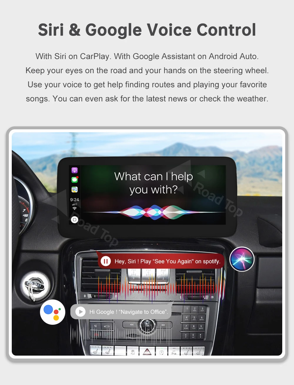 RoadTop 12,3-Zoll Kabelloses CarPlay Android Auto Multimedia Linux NTG4.5 NTG5.0 System Bildschirm für Mercedes-Benz G-Klasse W463 2013-2018 – Detail 14