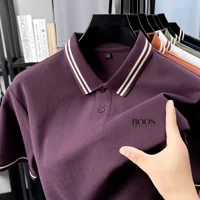 T-shirt 100% coton de haute qualité, nouveau polo d'été pour homme à manches courtes, style business décontracté, haut de gamme avec broderie de marque exquise 5