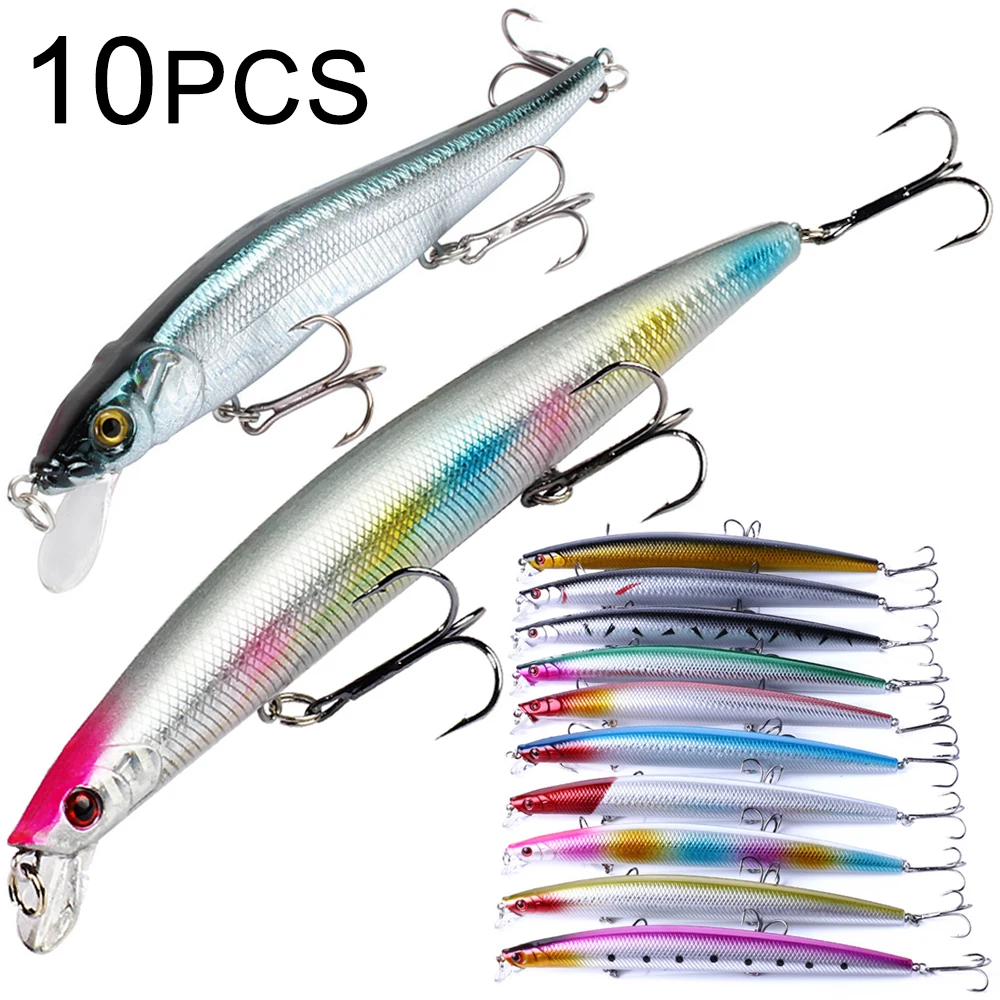 10 Teile/los Minnow 5g 9g 14g 26g Angeln Locken Schwimmenden Jerkbait Sinking Wobbler Pesca Tackle Drillinge swimbait Künstliche Köder