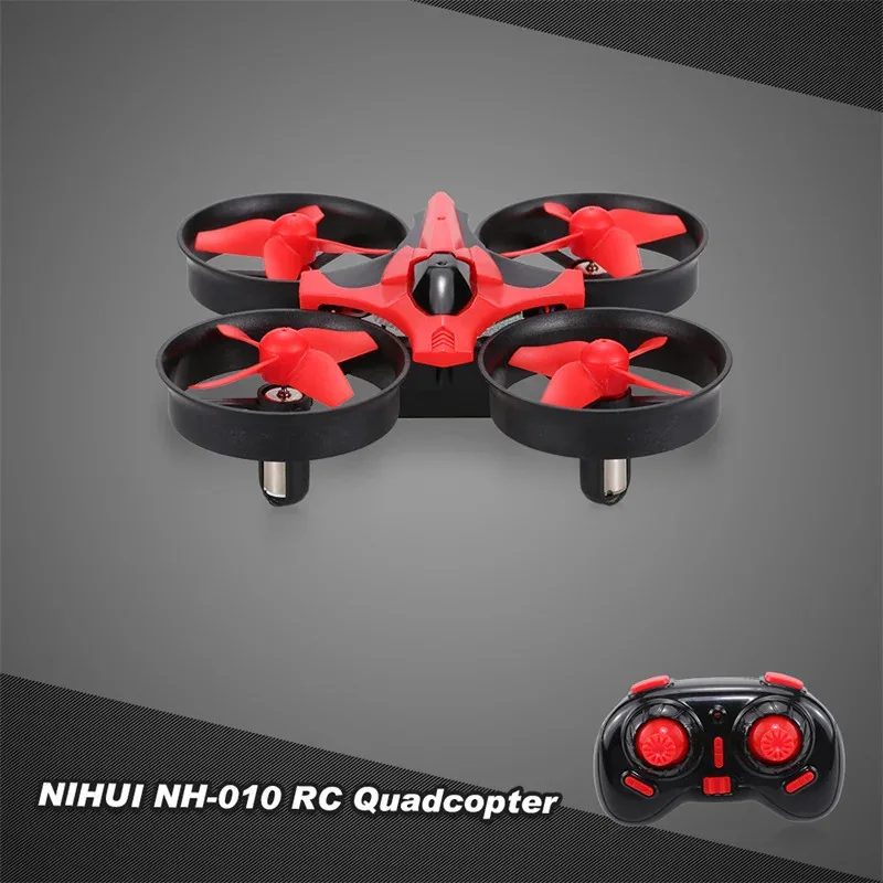 Mini Drone NIHUI NH-010 pas cher, quadricoptère RC 2.4GHz avec gyroscope 6 axes, avec trois batteries et télécommande