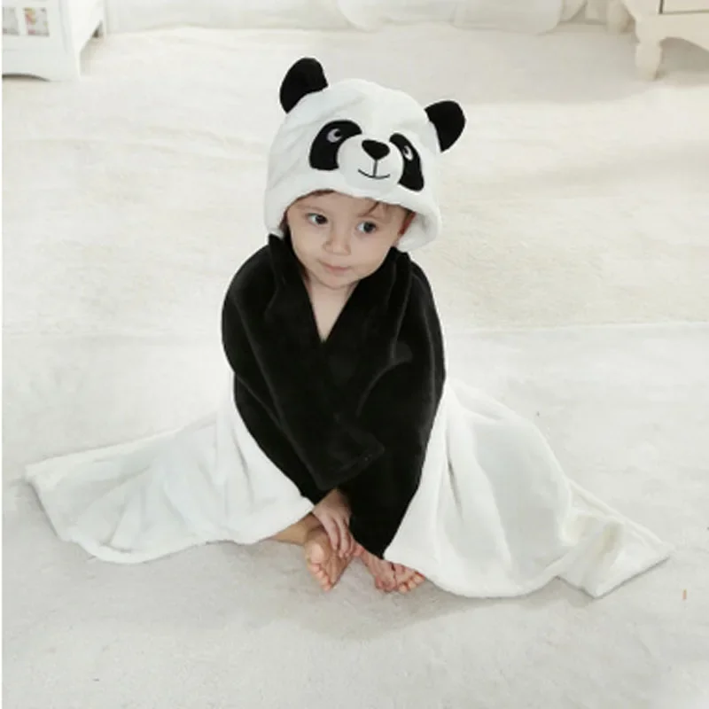 Giraffe Bear Shaped Baby Hooded Bathrobe Soft Infant Newborn Bath Towel Blanket 6
