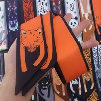 17 Colors Animal Print 2024 New Bag Skinny Silk Scarf For Women Luxury Brand Foulard Women Tie Fashion Head Scarves For Ladies