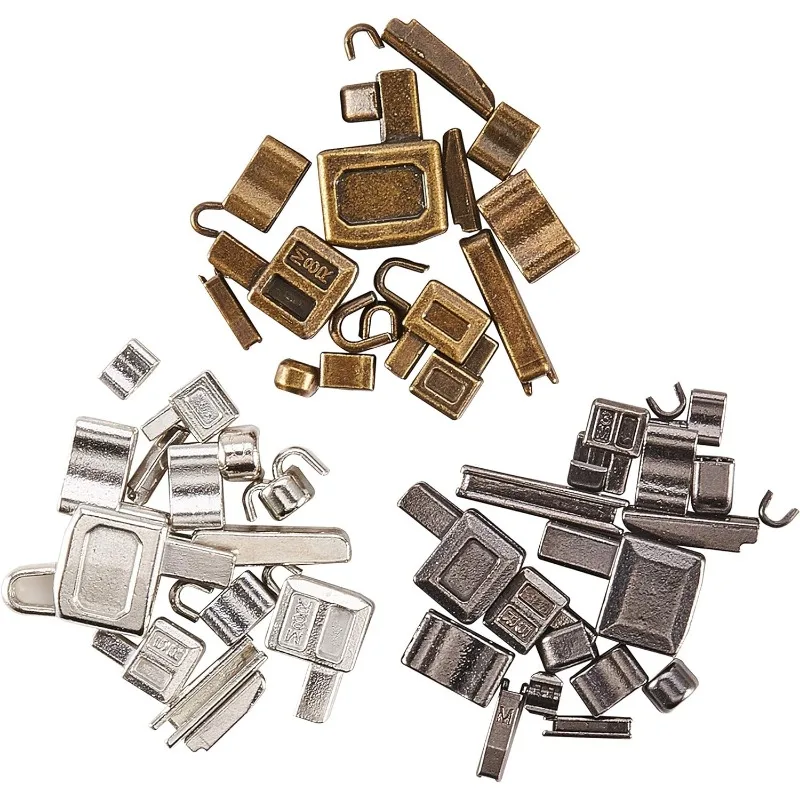 Metal Zipper Head Sliders Retainer Insertion Pin 60pcs 4 Size (12 Sets) 12 Pairs Zipper For Coats Jacket Repair Kit