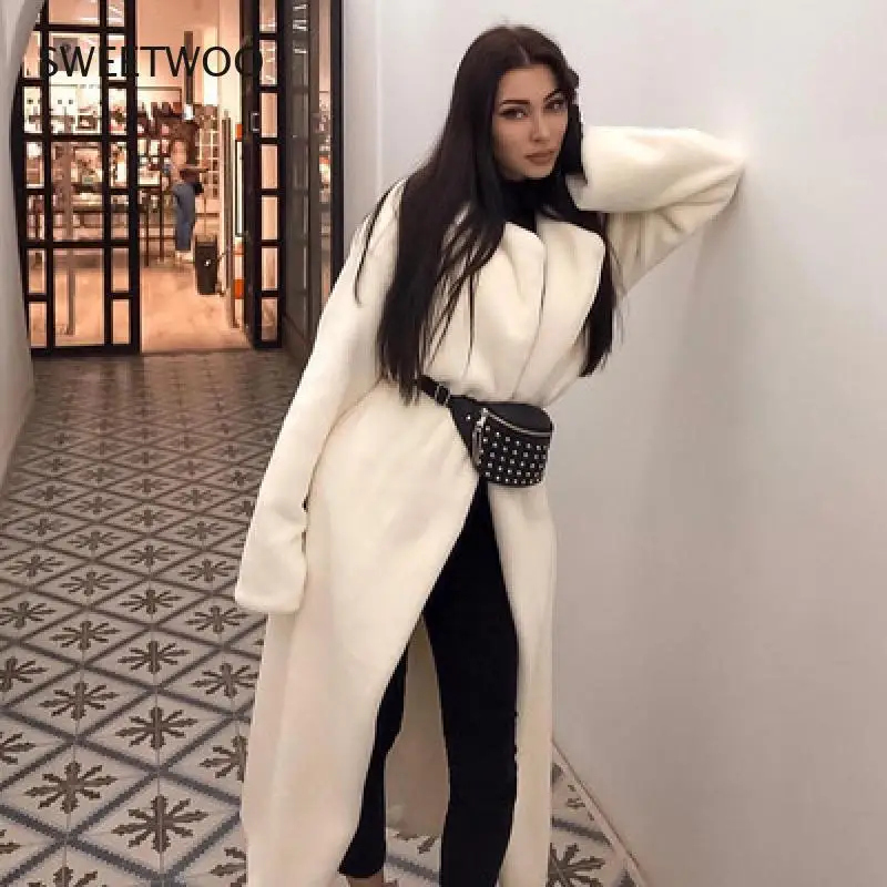 White Teddy Coats Faux Fur Jacket Elegant Long Shaggy Trench Women Furry Jackets Fluffy Artificial Fur Coat 2022 Winter Homewear
