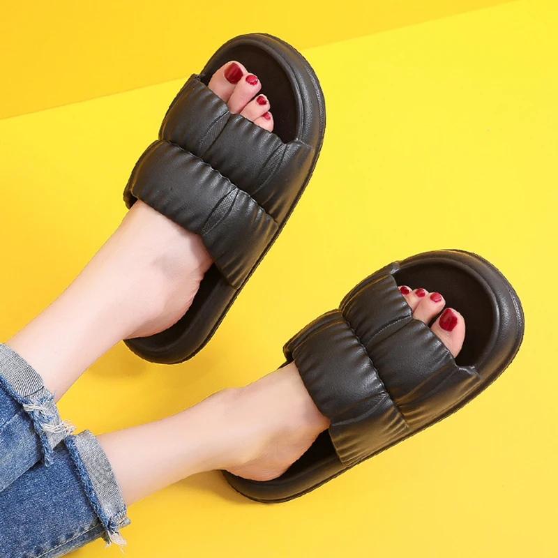 3.5 cm Platform Single Strap Women Slides - true deals club