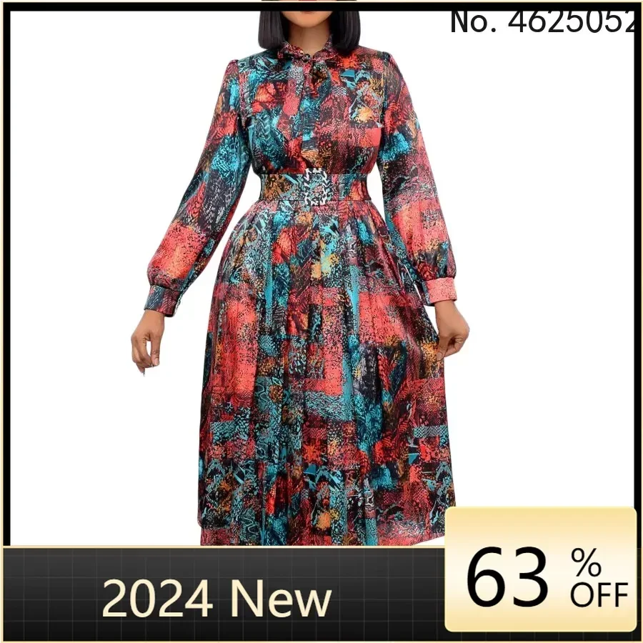 Dashiki Print African Dresses For Women Hippie Clothes Robe Orientale Marocaine Elegant Overalls Vestidos Africanos 2024 New