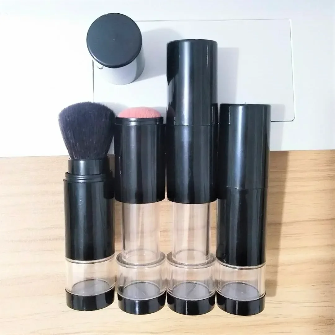Description Picture 4 of item2 in 1 Foundation Brush Makeup Brush Empty Travel Blush with Refillable Loose Powder Bottle Jar Makeup Beauty Tools