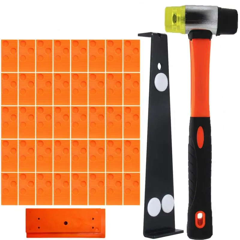 

Laminate Wooden Flooring Installation Tools Kit Home Tools Rubber Tapping Double-Faced Carbon Steel Hammer Heavy Duty Pull Bar