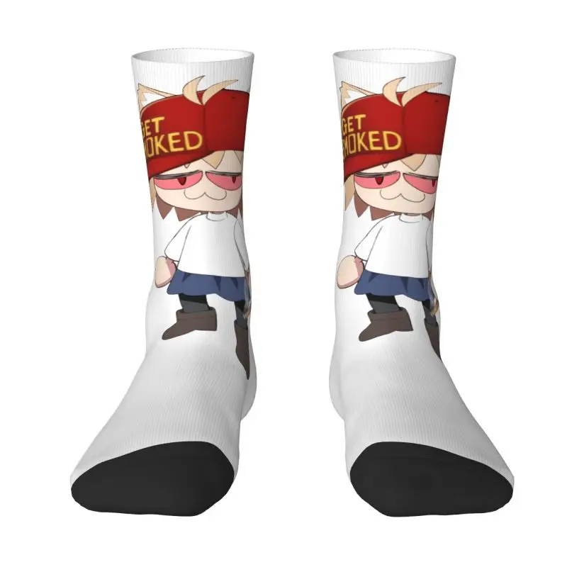 

Cute Print Cartoon Animation Neco Arc Bow Socks for Men Women Stretchy Summer Autumn Winter Funny Meme Crew Socks